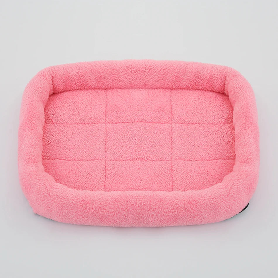 Soft Plush Square Pet Bed – Cozy Cushion for Cats & Dogs