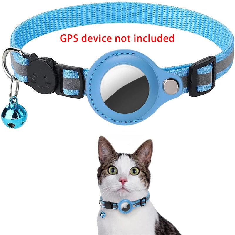 Anti-Lost Reflective Cat Collar with Airtag Case & Bell
