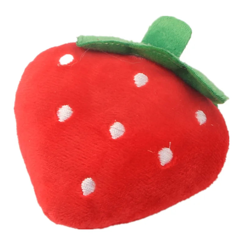 Plush Squeaky Dog Toy – Soft, Bite-Resistant Chew for Puppies & Training, Fun Fruit & Bone Designs