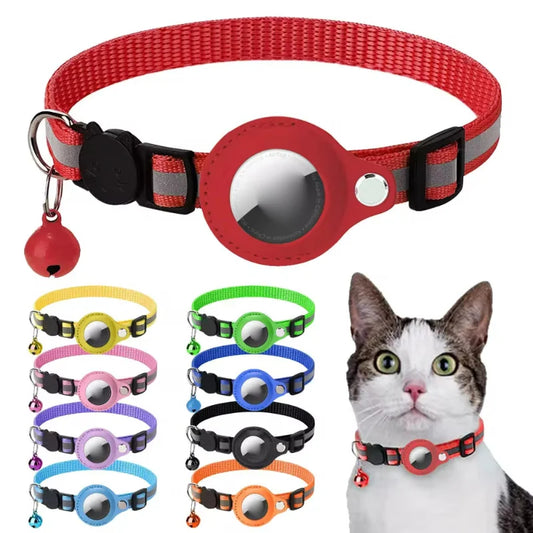 Anti-Lost Reflective Cat Collar with Airtag Case & Bell