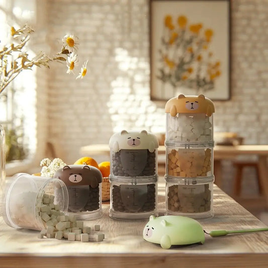 Cute Multi-Layer Pet Food Storage Box – Sealed & Moisture-Proof