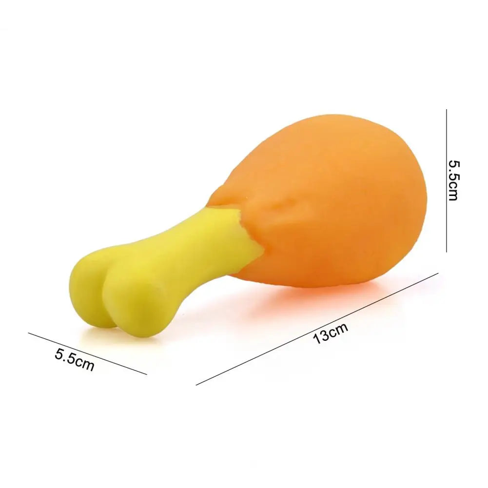 Squeaky Chicken Leg Dog Toy – Durable PVC Chew Toy for Interactive Play