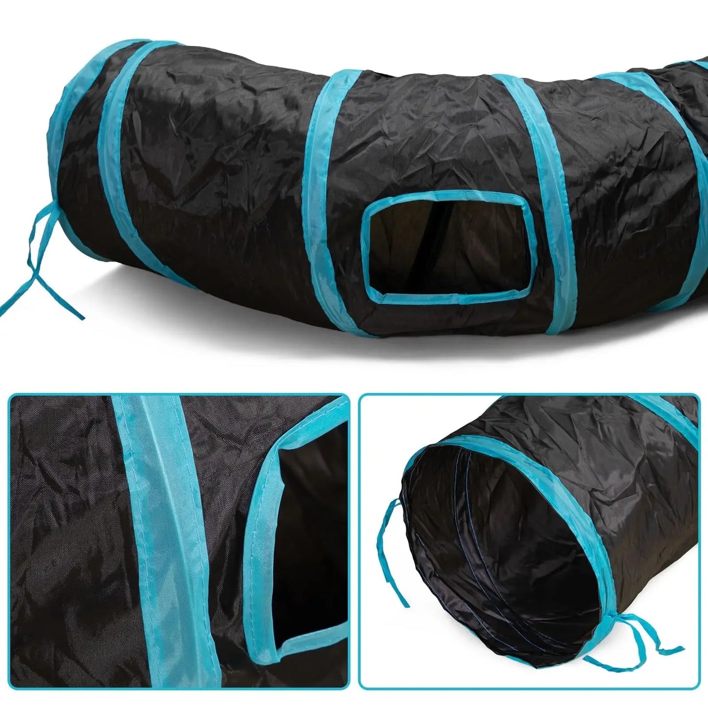 CANBOUN Foldable Cat Tunnel – S/T/Y Cross Design, Breathable Play Tube for Indoor Cats