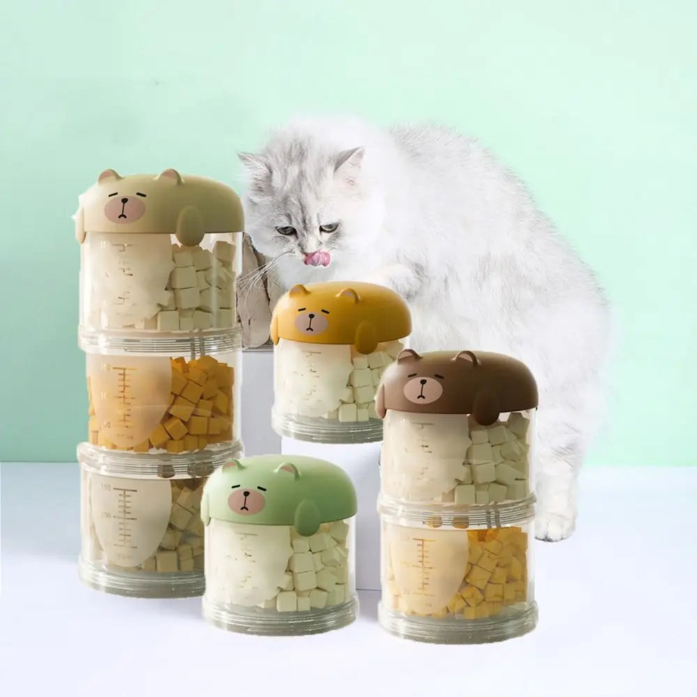 Cute Multi-Layer Pet Food Storage Box – Sealed & Moisture-Proof