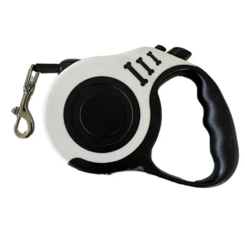 Durable retractable nylon dog leash, 3m or 5m length. Strong, tangle-free design for small, medium, and large dogs or cats. Perfect for daily walks