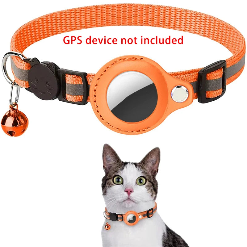 Anti-Lost Reflective Cat Collar with Airtag Case & Bell