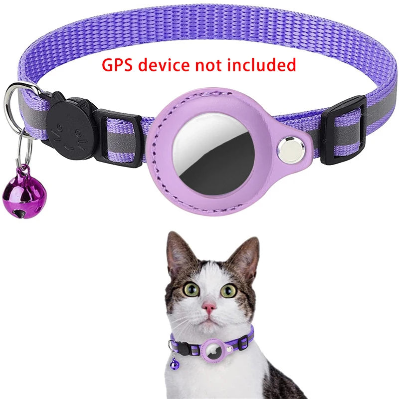 Anti-Lost Reflective Cat Collar with Airtag Case & Bell