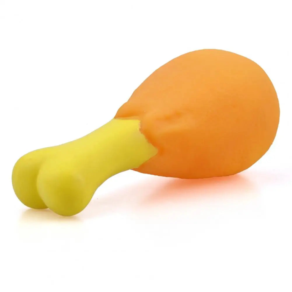 Squeaky Chicken Leg Dog Toy – Durable PVC Chew Toy for Interactive Play