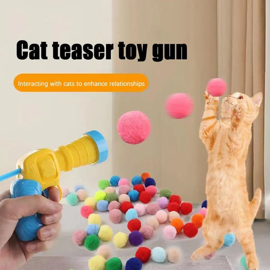 Interactive Plush Ball Shooter for Cats