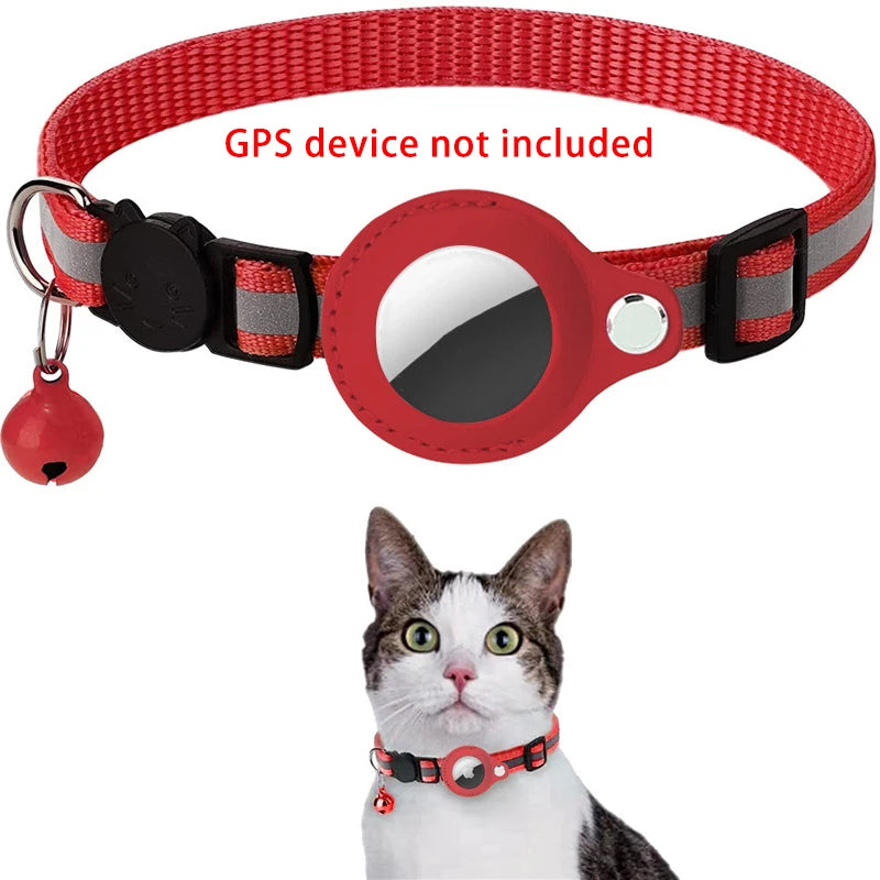 Anti-Lost Reflective Cat Collar with Airtag Case & Bell