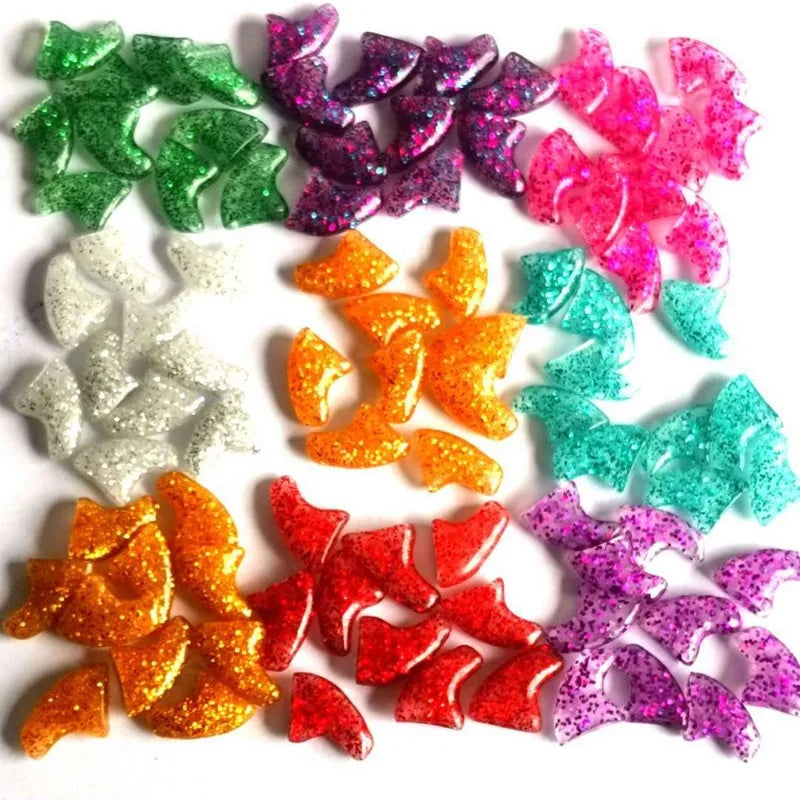 20pcs Colorful Soft Cat Nail Caps with Glue – Sizes XS to L, Safe for Cats & Dogs