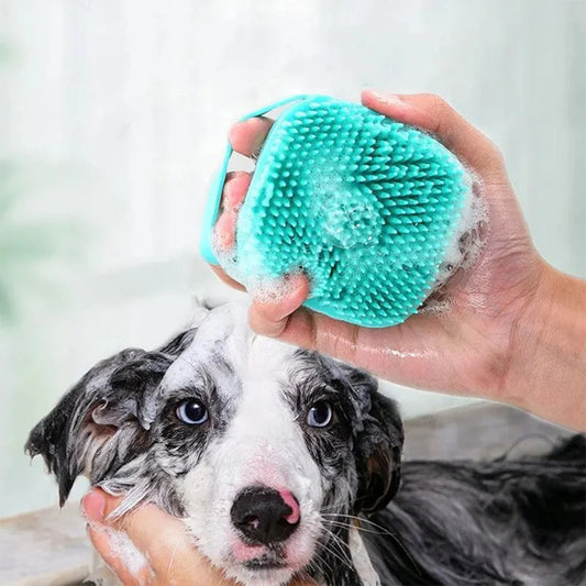 Soft Silicone Pet Bathing Brush & Massager – Grooming Tool for Cats & Dogs