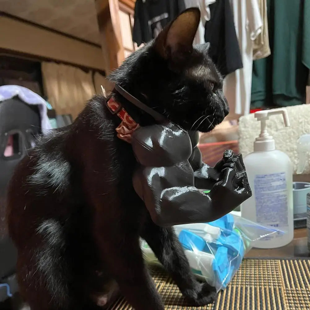 3D Printed Cat Muscle Arm – Funny Halloween Costume Accessory for Pets