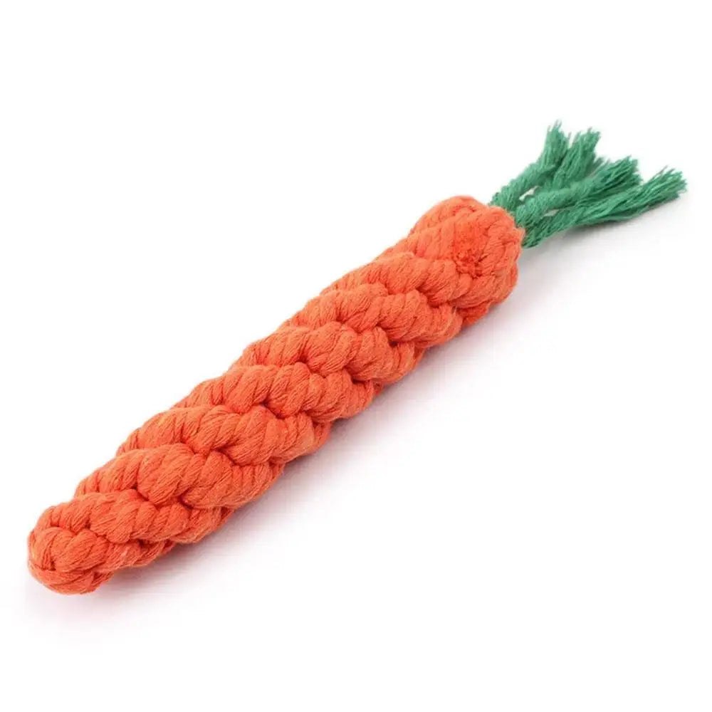 Carrot Rope Dog Toy – Bite-Resistant Cotton Chew for Puppies & Small Dogs, Helps Clean Teeth