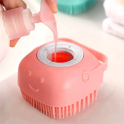 Soft Silicone Pet Bathing Brush & Massager – Grooming Tool for Cats & Dogs
