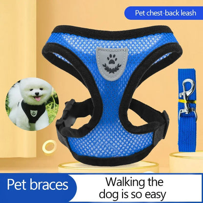 Adjustable Mesh Cat Harness with Leash – Comfortable, Breathable Vest for Small & Medium Pets