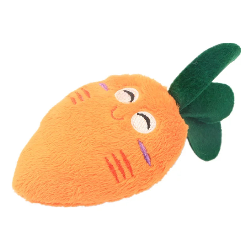 Plush Squeaky Dog Toy – Soft, Bite-Resistant Chew for Puppies & Training, Fun Fruit & Bone Designs
