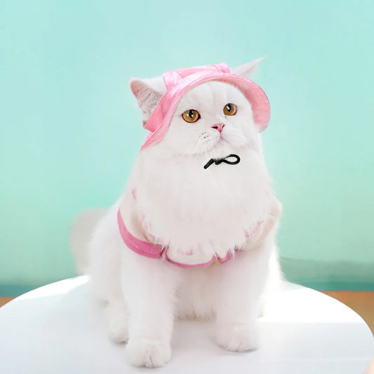 Cotton Pet Sun Hat with Ear Holes – Outdoor Protection for Cats & Dogs