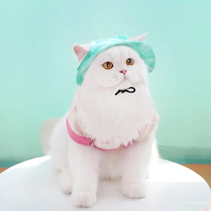 Cotton Pet Sun Hat with Ear Holes – Outdoor Protection for Cats & Dogs