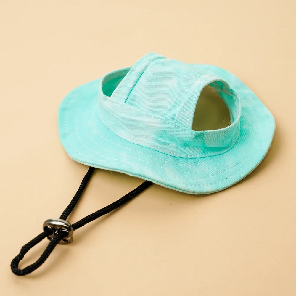 Cotton Pet Sun Hat with Ear Holes – Outdoor Protection for Cats & Dogs