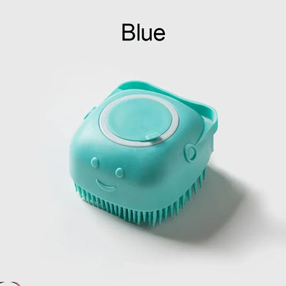 Gentle Silicone Pet Brush – Massages & Cleans with Built-In Shampoo Dispenser for Cats & Dogs