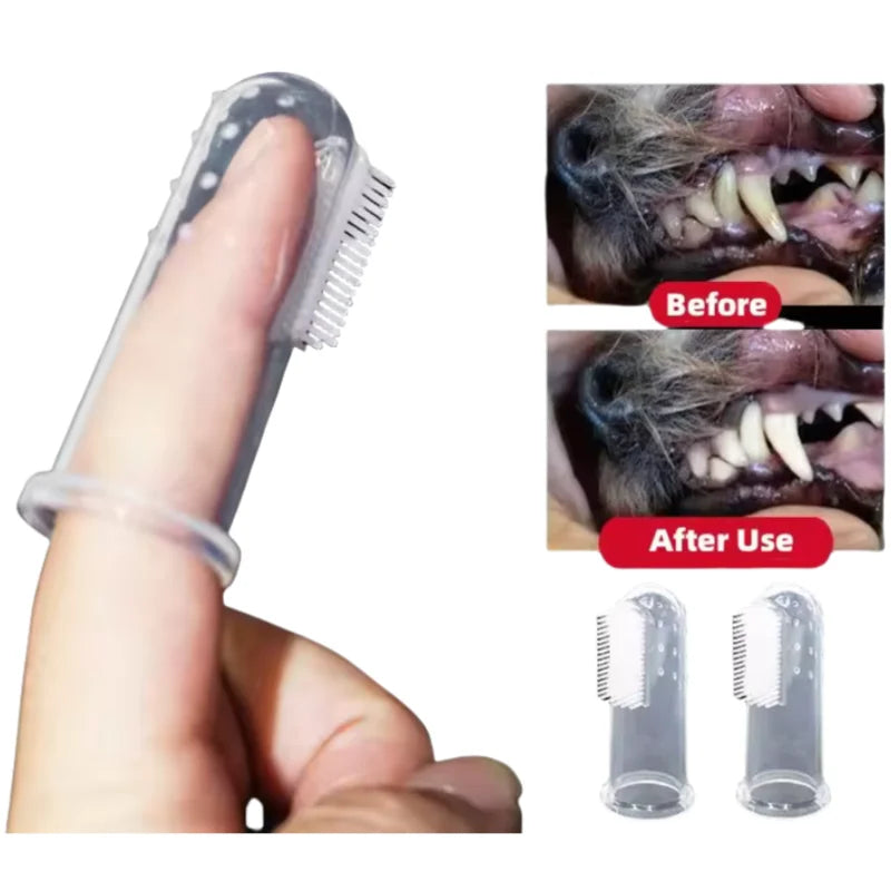 Pet Silicone Finger Toothbrush – Easy Teeth & Oral Cleaning Tool for Cats & Dogs