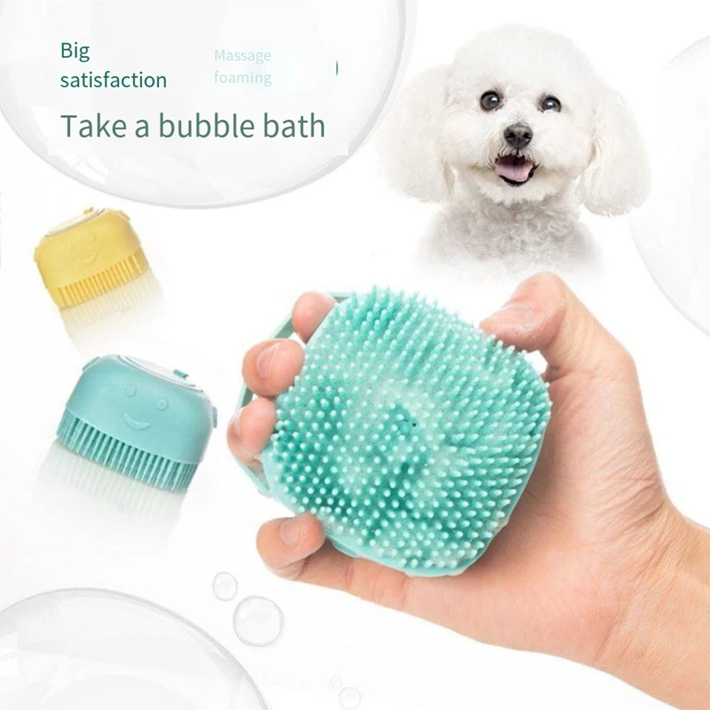 Soft Silicone Pet Bathing Brush & Massager – Grooming Tool for Cats & Dogs