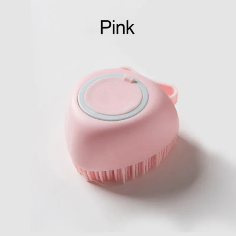 Gentle Silicone Pet Brush – Massages & Cleans with Built-In Shampoo Dispenser for Cats & Dogs