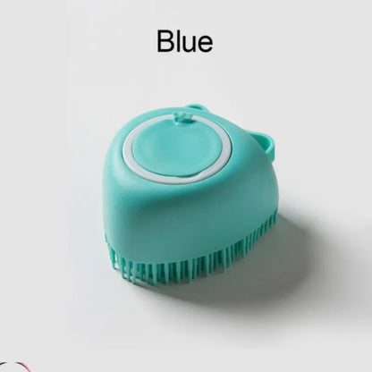 Gentle Silicone Pet Brush – Massages & Cleans with Built-In Shampoo Dispenser for Cats & Dogs