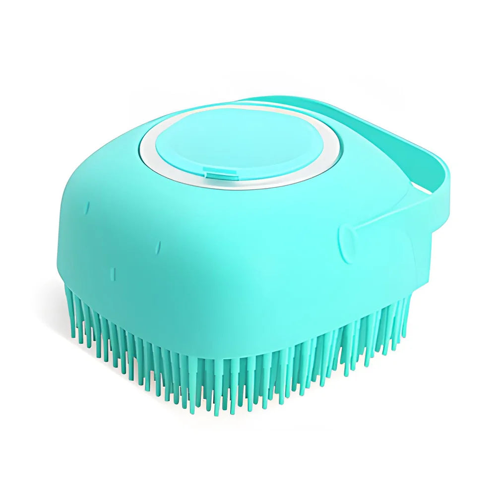 Gentle Silicone Pet Brush – Massages & Cleans with Built-In Shampoo Dispenser for Cats & Dogs
