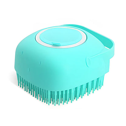 Gentle Silicone Pet Brush – Massages & Cleans with Built-In Shampoo Dispenser for Cats & Dogs