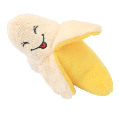 Plush Squeaky Dog Toy – Soft, Bite-Resistant Chew for Puppies & Training, Fun Fruit & Bone Designs