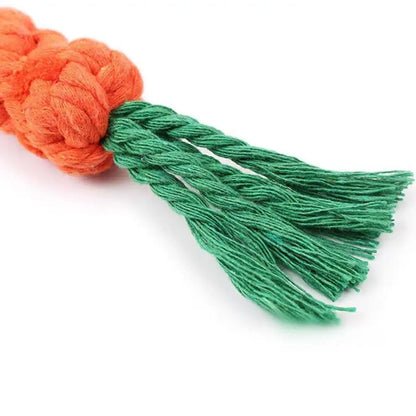 Carrot Rope Dog Toy – Bite-Resistant Cotton Chew for Puppies & Small Dogs, Helps Clean Teeth