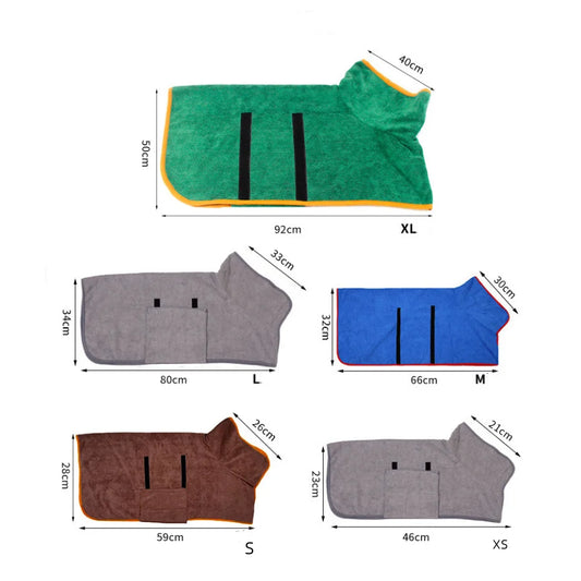 Super Absorbent Pet Bathrobe – Quick-Drying Towel with Full-Body Coverage for Cats & Dogs