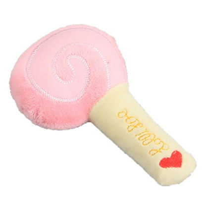 Plush Squeaky Dog Toy – Soft, Bite-Resistant Chew for Puppies & Training, Fun Fruit & Bone Designs