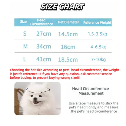 Cotton Pet Sun Hat with Ear Holes – Outdoor Protection for Cats & Dogs