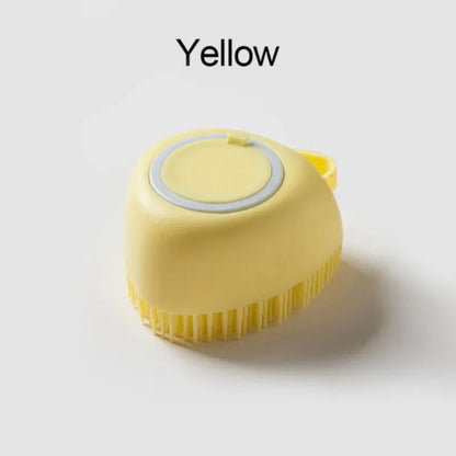 Gentle Silicone Pet Brush – Massages & Cleans with Built-In Shampoo Dispenser for Cats & Dogs