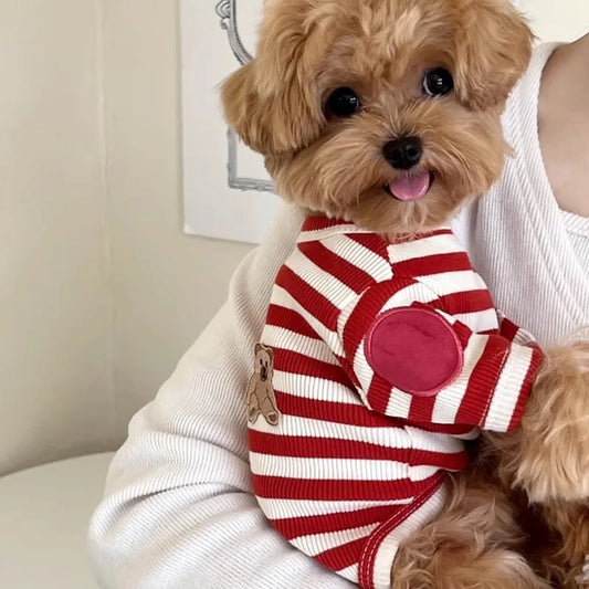 Striped Puppy Shirt – Lightweight Summer Vest with Hoodie for Small Dogs & Cats