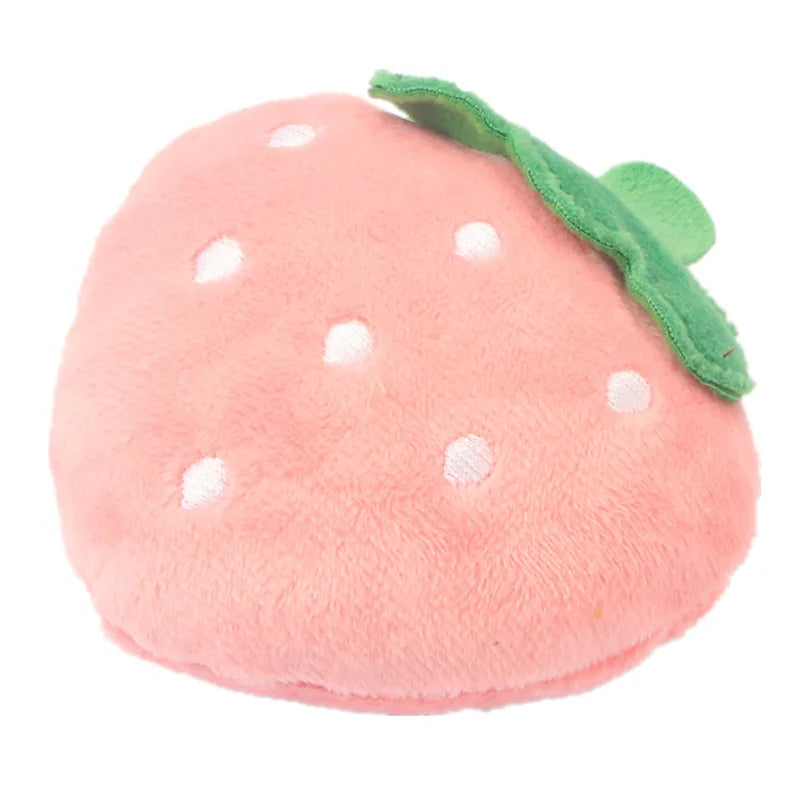 Plush Squeaky Dog Toy – Soft, Bite-Resistant Chew for Puppies & Training, Fun Fruit & Bone Designs