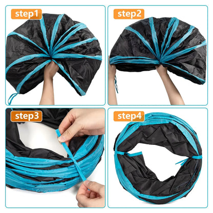 CANBOUN Foldable Cat Tunnel – S/T/Y Cross Design, Breathable Play Tube for Indoor Cats