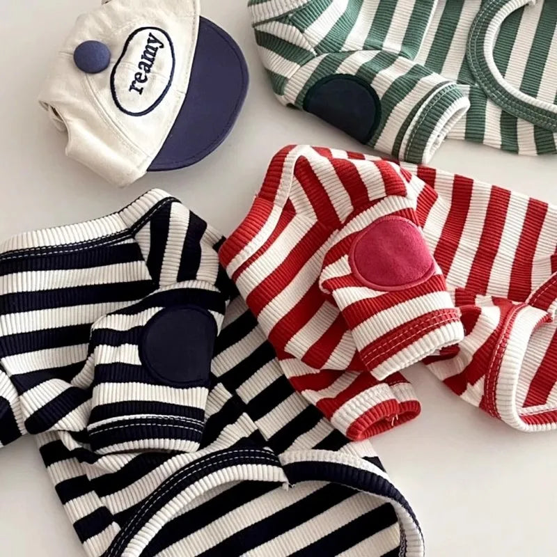 Striped Puppy Shirt – Lightweight Summer Vest with Hoodie for Small Dogs & Cats