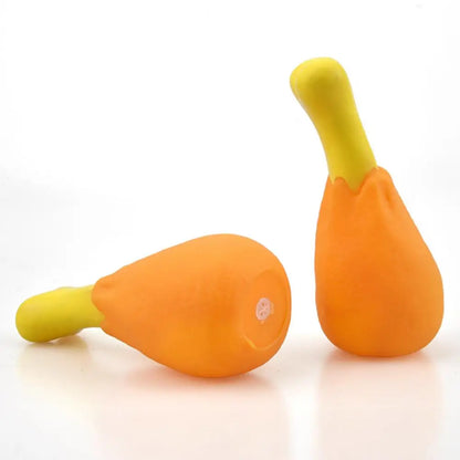 Squeaky Chicken Leg Dog Toy – Durable PVC Chew Toy for Interactive Play