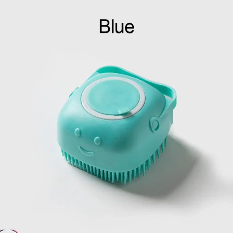 Gentle Silicone Pet Brush – Massages & Cleans with Built-In Shampoo Dispenser for Cats & Dogs