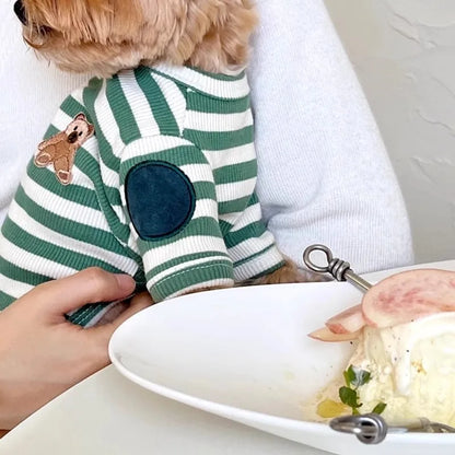 Striped Puppy Shirt – Lightweight Summer Vest with Hoodie for Small Dogs & Cats