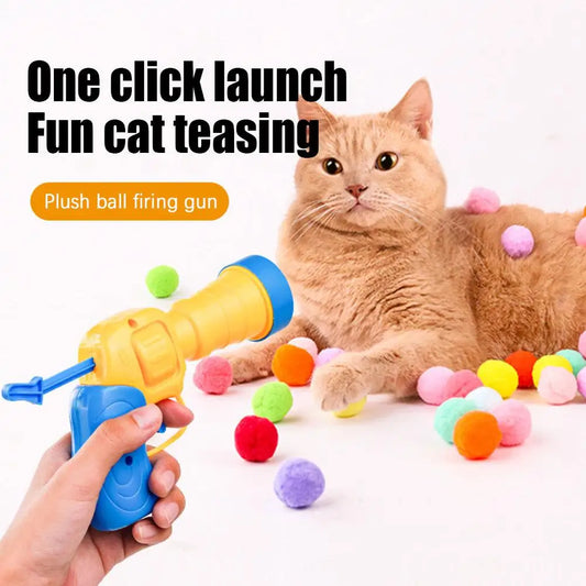 Interactive Plush Ball Shooter for Cats