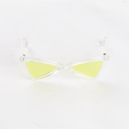 Vintage Triangle Cat Sunglasses – Reflective Eyewear for Small Cats & Dogs, Perfect Photo Prop