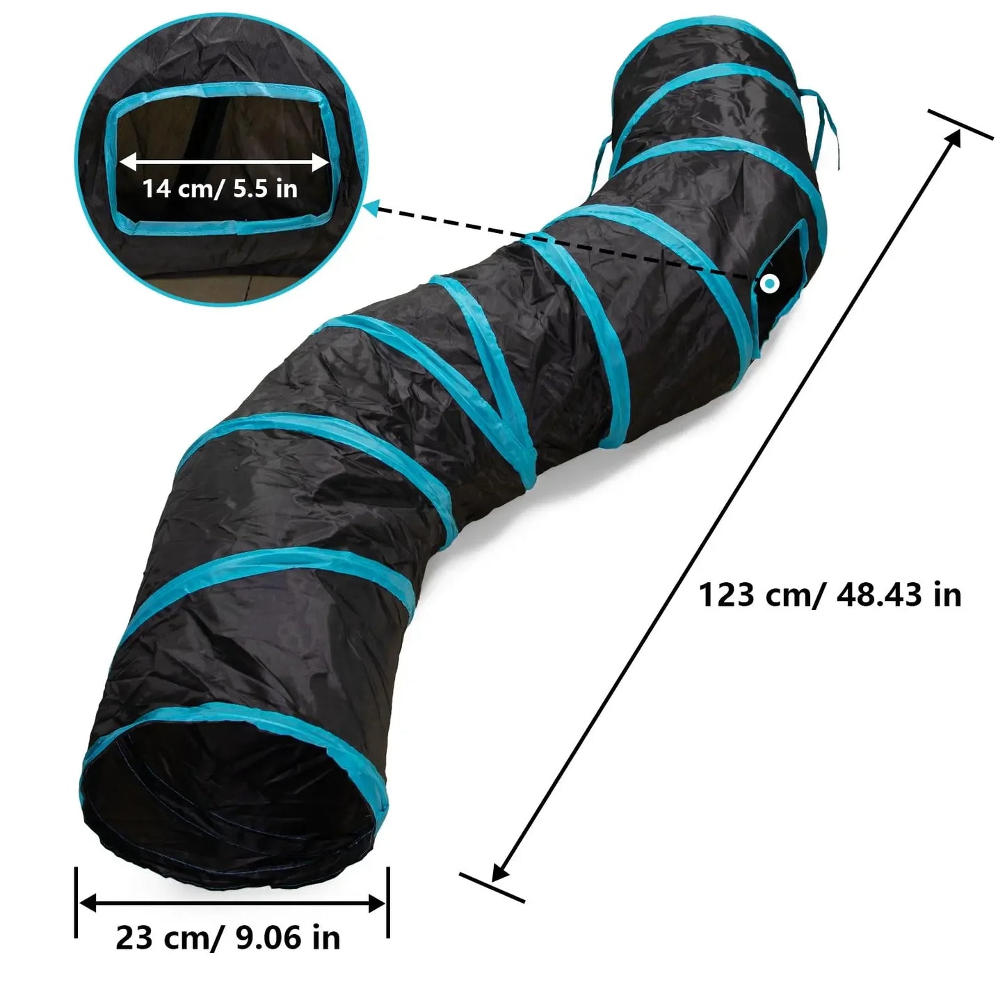 CANBOUN Foldable Cat Tunnel – S/T/Y Cross Design, Breathable Play Tube for Indoor Cats