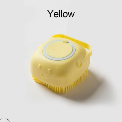 Gentle Silicone Pet Brush – Massages & Cleans with Built-In Shampoo Dispenser for Cats & Dogs