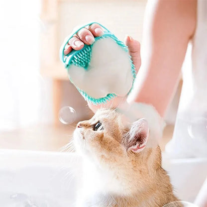 Soft Silicone Pet Bathing Brush & Massager – Grooming Tool for Cats & Dogs