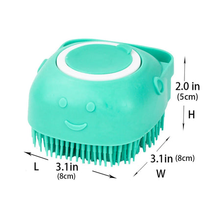 Gentle Silicone Pet Brush – Massages & Cleans with Built-In Shampoo Dispenser for Cats & Dogs